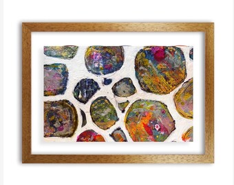 Gem stones #2   - Beautiful abstract art  painting inspired by raw precious gem stones . Painted in watercolors and inks .