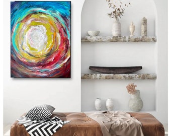 Sweet escape - Beautiful abstract expressionist painting inspired by meditation and the healing power of chakras
