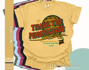 Thank the Phoenicians Comfort Colors T-Shirt | Vintage Spaceship Earth Tee | If You Can Read This Epcot Family Shirt | Disney Vacation Tee