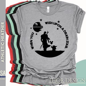 Wish Upon A Death Star Shirt, Baby Alien Tee, Galaxy&#39;s Edge Shirt, Star Wars Mickey Tee, Mandalorian Shirt, Disney Family Matching Shirts