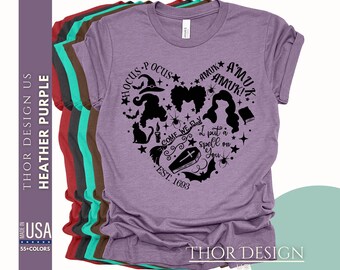 Retro Halloween Shirt, Hocus Pocus, Bunch of Hocus Pocus, Witchy Graphic Tee, Amuk Amuk Amuk, Est 1693, Come We Fly, I Put a Spell on You