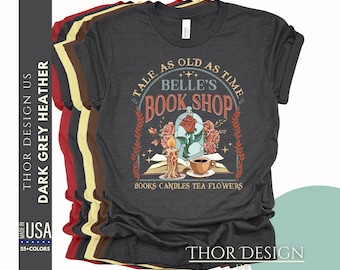 Vintage Belle's Book Shop Shirt - Tale as Old as Time Retro Disney-Inspired Tee, Enchanted Book Lover Gift, Magic Kingdom Shirt