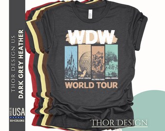 WDW World Tour T-Shirt - Epcot, Animal Kingdom, Magic Kingdom Tee - Disney Parks Vacation Shirt - Family Disney Trip Shirt