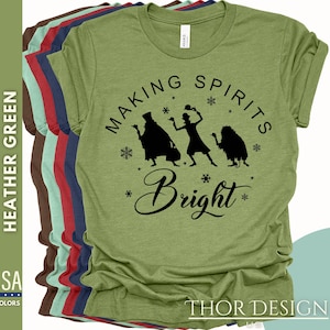 Making Spirits Bright Haunted Mansion Christmas Shirt - Hitchhiking Ghosts Holiday Tee - Perfect Gift for WDW Fans