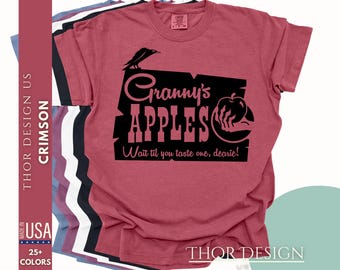 Granny’s Apples Comfort Colors 1717 Shirt, Disney Villains Evil Queen Tee, Snow White Poison Apple Halloween Costume Top