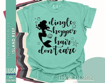 Comfort Colors® Dinglehopper Hair Don’t Care Shirt | Little Mermaid Ariel Shirt | Disney Princess Tee | Under the Sea Vacation Shirt