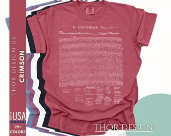 In Congress July 4th Declaration Shirt, American History 1776 Independence Day Shirt, Comfort Colors 1717, 1776 History Labor Day Shirt