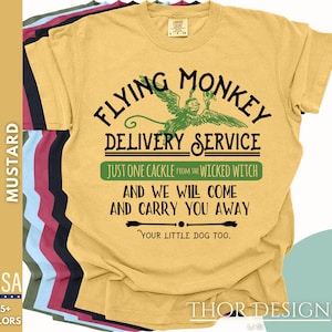 Flying Monkey Delivery Service T-Shirt - Wizard of Oz Tee, Wicked Witch Shirt, Comfort Colors 1717, Vintage Fantasy Movie Shirt