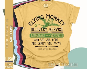 Flying Monkey Delivery Service T-Shirt - Wizard of Oz Tee, Wicked Witch Shirt, Comfort Colors 1717, Vintage Fantasy Movie Shirt