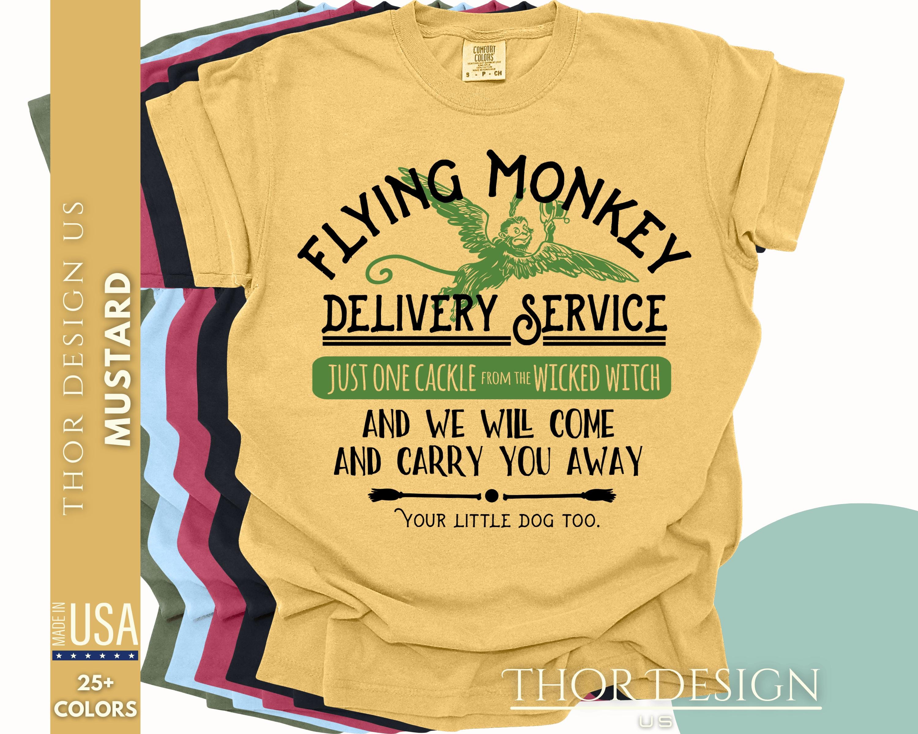 Flying Monkey Delivery Service T-Shirt - Wizard of Oz Tee, Wicked Witch Shirt, Comfort Colors 1717, Vintage Fantasy Movie Shirt