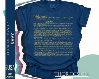 Comfort Colors US Constitution We the People Tee - We the People Tee - Patriotic American History Apparel - 1776 Independence Day Shirt