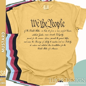 Camiseta de la Constitución de Nosotros, el Pueblo, Día del Trabajo de 1776, Camiseta del Día de la Independencia, Camiseta de Historia de los Estados Unidos con Colores Patrióticos Cómodos de 1717, Camiseta del 4 de Julio