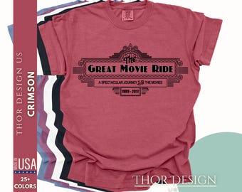 The Great Movie Ride Inspired Comfort Colors Shirt - Hollywood Studios MGM Sign Tee - Retro Disney Attraction Shirt - Theme Park Gift