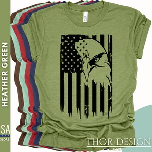 Flag Eagle T-Shirt - USA Second Amendment Tee - Patriotic America Shirt - USA Freedom T-Shirt - Independence Day 2nd Amendment Tee