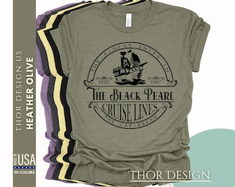 Disney Pirates of the Caribbean Black Pearl Cruise Lines Shirt - Magic Kingdom Disneyland Family Vacation Tee - Vintage Parks - Holiday Gift