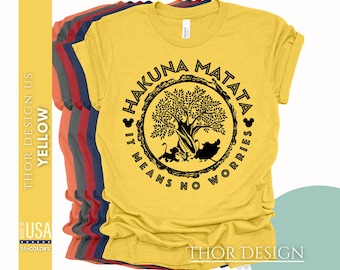 Hakuna Matata Shirt - Fun Family Trip Tee, Wild Adventure Graphic T-Shirt, Matching Family Vacation Shirt, Mouse-Themed Safari Tee