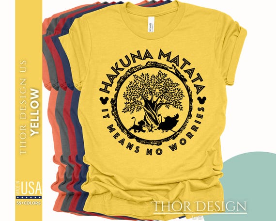 Hakuna Matata Shirt - Fun Family Trip Tee, Wild Adventure Graphic T-Shirt, Matching Family Vacation Shirt, Mouse-Themed Safari Tee
