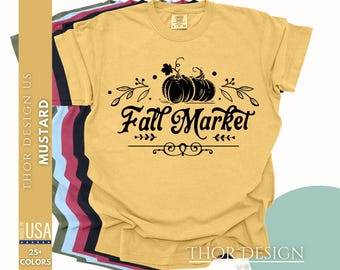 Fall Market Pumpkin Shirt – Cute Autumn Harvest Tee, Cozy Spooky Halloween & Thanksgiving Top, Graphic Autumn Outfit, Comfort Colors 1717