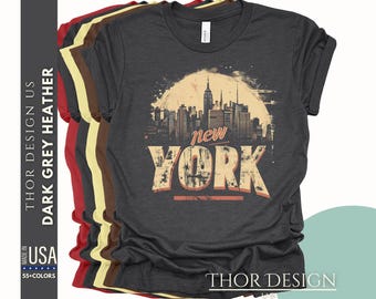Vintage New York Shirt, NYC T-Shirt, New York Student Tee, Retro Style Shirt, New York Travel Gift, Sports Fan Gift, Retro Street Style