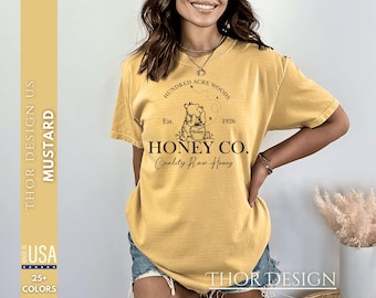 Vintage Hundred Acre Woods Honey Co. Shirt - Classic Pooh Bear Comfort Colors Tee - Winnie the Pooh Est. 1926 Shirt - Disneyland Outfit