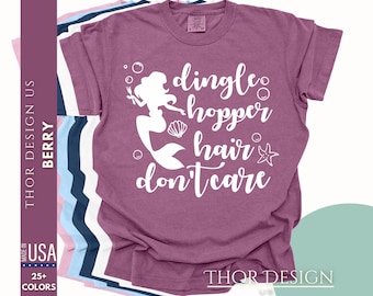 Comfort Colors® Dinglehopper Hair Don’t Care Shirt | Ariel Little Mermaid Shirt | Disney Princess Tee | Under the Sea Inspired Vacation Tee