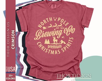 North Pole Brewing Co Shirt, Christmas Spirits Tee, Comfort Colors Christmas Shirt, Holiday Brewing Co Shirt, Festive Christmas Apparel