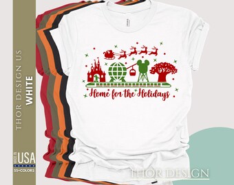 Home for the Holidays Christmas Shirt - Enchanted Castle Christmas Tee, Best Holiday Magic Kingdom Disney Trip Shirt, Christmas Vacation Tee