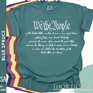 Camiseta de la Constitución de Nosotros, el pueblo, camiseta patriótica del Día del Trabajo de 1776, camiseta del Día de la Independencia, camiseta de colores cómodos de la historia estadounidense de 1717, camiseta del 4 de julio