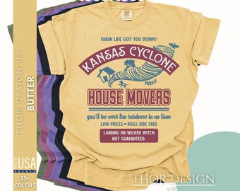 Comfort Colors Kansas Cyclone House Movers Shirt, Wizard of Oz Tornado Tee, Vintage Kansas Graphic Gift T-Shirt