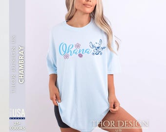 Ohana Means Family Shirt, Stitch Family Vacation Tee, Comfort Colors 1717, Disney Trip Shirt, Hawaiian Disney Shirt, Ohana Disney Shirt