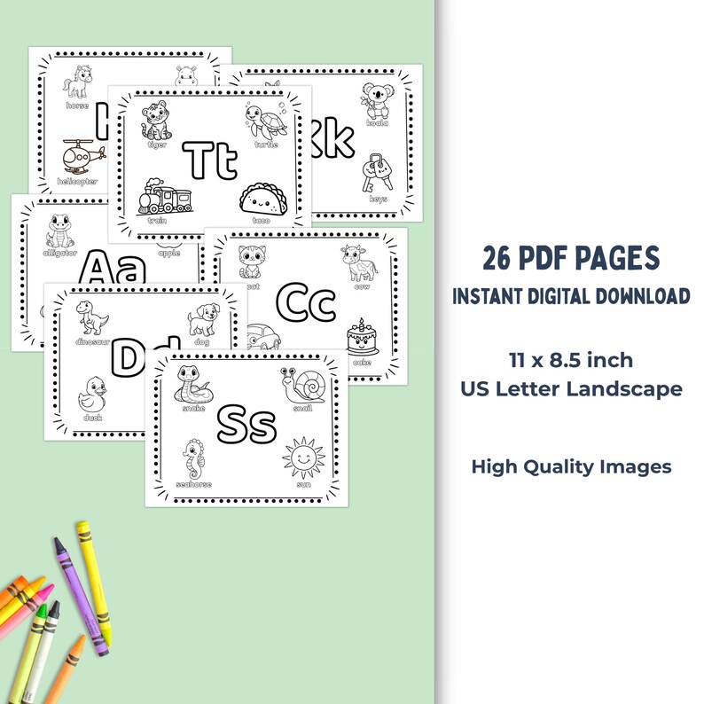 ABC Printable Coloring Pages for Kids, Preschool Learning Activity ...