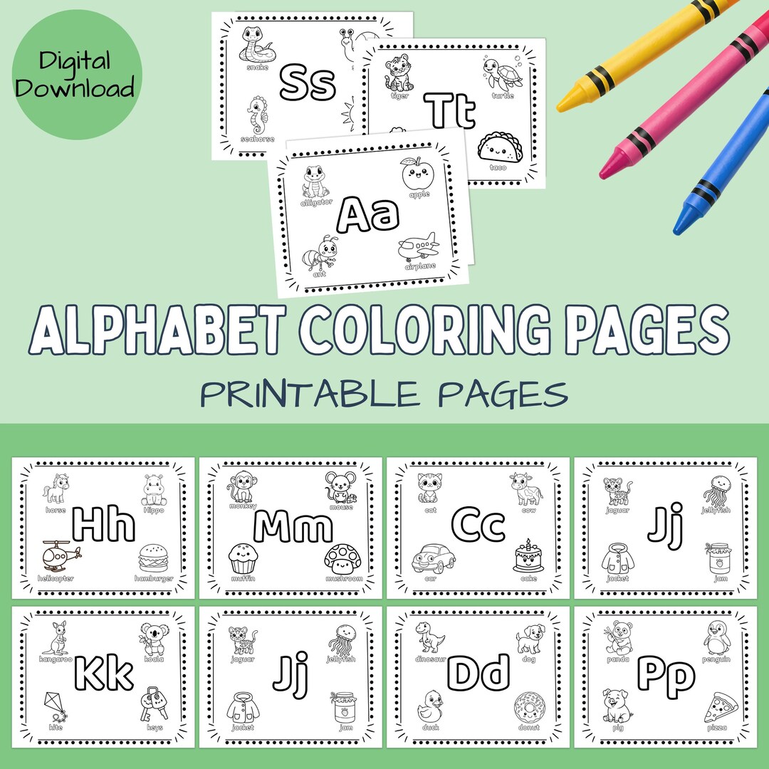 ABC Printable Coloring Pages for Kids, Preschool Learning Activity ...
