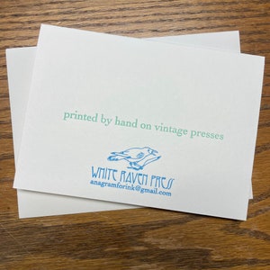 Snowy Owl and Aurora Borealis letterpress hand-printed greeting card image 6