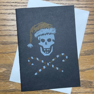 Pirate Santa and Crossed Candycanes Letterpress Christmas Card image 1