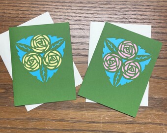 Three Roses Die-Cut Blank Card