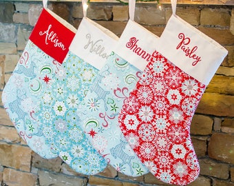 XMas Stocking, Christmas Sock, Family Stockings, Personalized Christmas Stocking, Family Christmas Stockings   Forshee Designs
