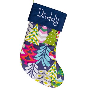 Personalized Christmas Stocking Blue Stocking Large Stocking Navy Blue Stocking CS by Forshee Designs image 3