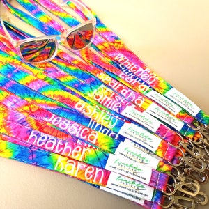 Tie Dye Lanyards Teacher Lanyard Key Lanyard Fabric Badge Holder ID Badge Holder Key Holder ID Lanyard Teacher Gift Cute Lanyard image 2