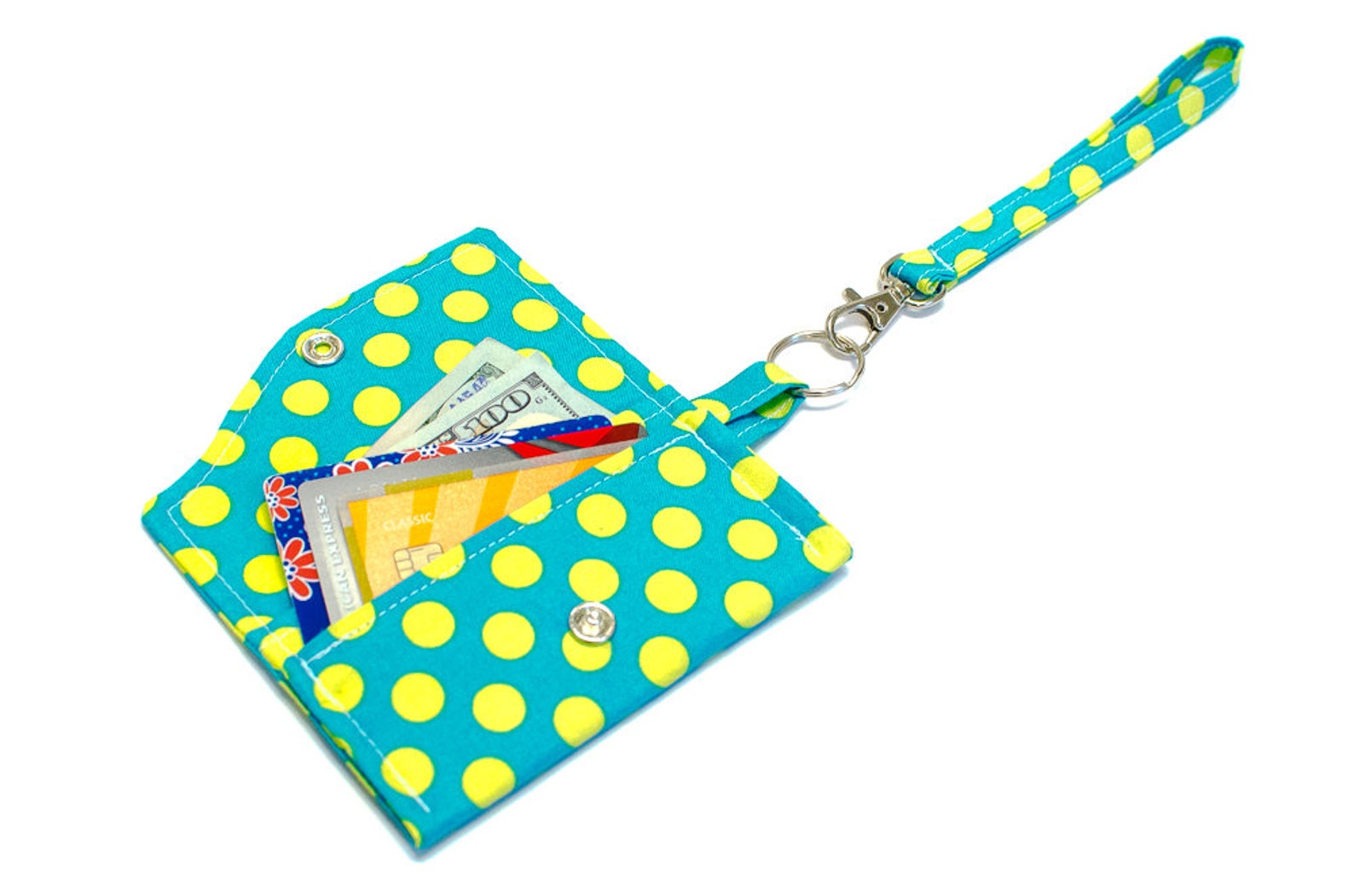 Key Ring Clutch Wallet with Wristlet or Lanyard Options Etsy