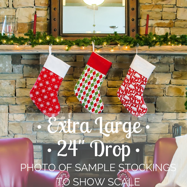 Personalized Christmas Stocking Blue Stocking Large Stocking Navy Blue Stocking CS by Forshee Designs image 5