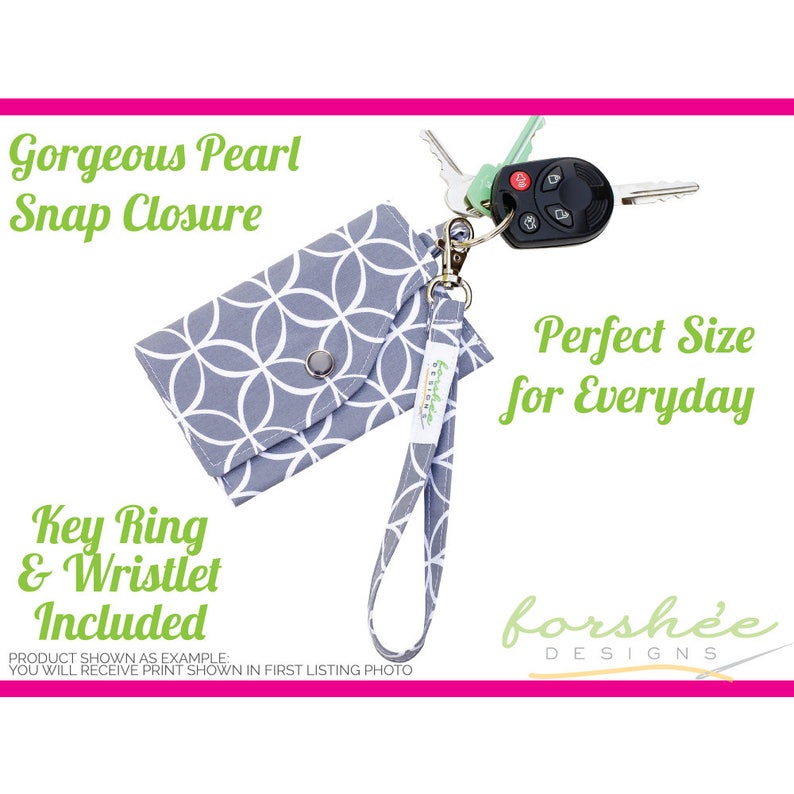 Key Ring Clutch Wallet with Wristlet or Lanyard Options Etsy