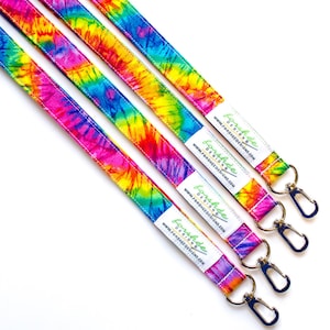 Tie Dye Lanyards Teacher Lanyard Key Lanyard Fabric Badge Holder ID Badge Holder Key Holder ID Lanyard Teacher Gift Cute Lanyard image 1