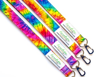 Tie Dye Lanyards Teacher Lanyard Key Lanyard Fabric Badge Holder ID Badge Holder Key Holder ID Lanyard Teacher Gift Cute Lanyard