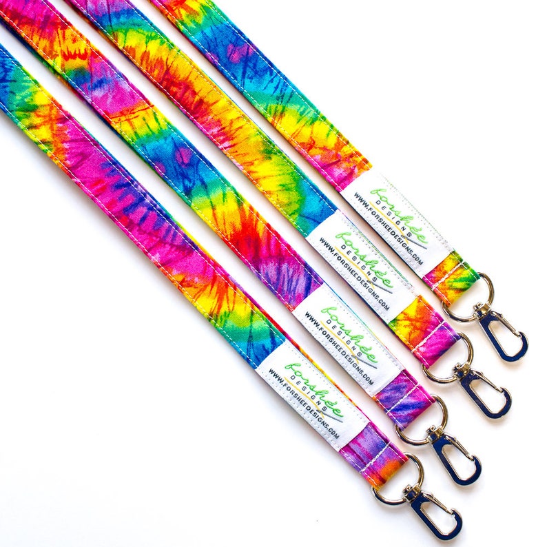 Tie Dye Lanyards Teacher Lanyard Key Lanyard Fabric Badge Holder ID Badge Holder Key Holder ID Lanyard Teacher Gift Cute Lanyard image 1