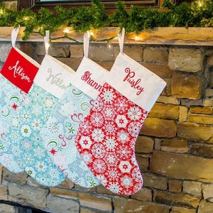 XMas Stocking, Christmas Sock, Family Stockings, Personalized Christmas Stocking, Family Christmas Stockings   Forshee Designs