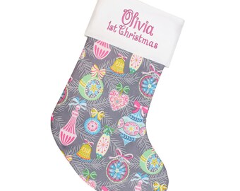 st Christmas Stocking, Baby Christmas Stockings, First Christmas, Personalized Stocking, Vintage Ornaments |