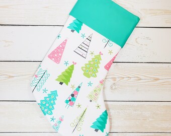 Large Embroidered Stockings   | Choose Your Fabric | Personalized Stockings