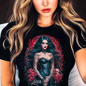 Gothic Shirt | Lilith Shirt | Gothic Lilith T-shirt | Medieval Lilith Tee | Lilith Wear | Magical T-shirt | Gothic Gift | Gift For Her