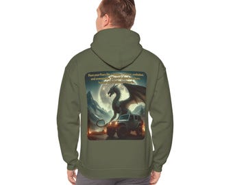 Fantasy Dragon Graphic Hooded Sweatshirt, Cozy Unisex Hoodie for Gamers, Perfect for Gifts, Casual Wear, Winter Fashion, Dragon Lover Merch
