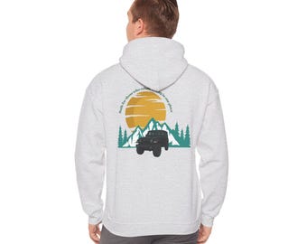Sunset Adventure Hoodie, Cozy Sweatshirt for Nature Lovers, Travel Gift, Camping Apparel, Hiking Gear, Unisex Outdoor Wear